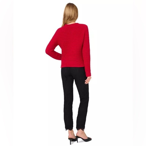 CeCe Red Button-Up Cardigan / Sweater - Picture 6 of 10